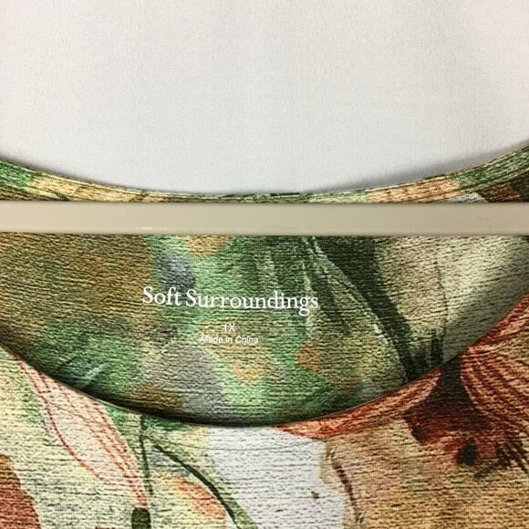 Soft Surroundings Vivienne Floral Print Paneled Colorful Maxi Dress Plus Size 1X - Picture 2 of 16